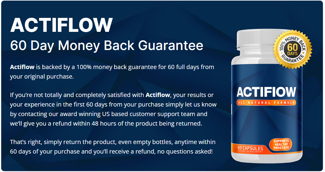 Actiflow 60 day money back guarantee